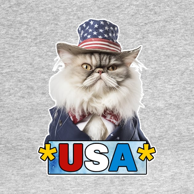 Patriotic Persian Cat by Corrie Kuipers